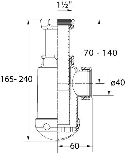 SIPHON D’ÉVIER RÉGLABLE