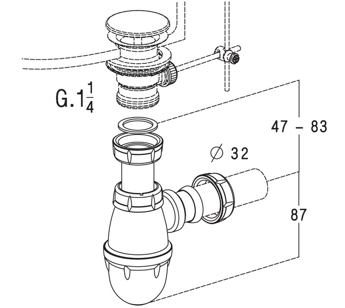 SIPHON RÉGLABLE POUR LAVABO