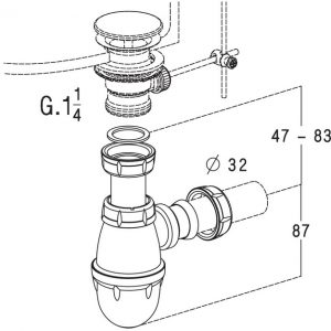 SIPHON RÉGLABLE POUR LAVABO