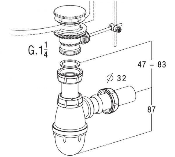 SIPHON RÉGLABLE POUR LAVABO – Image 2