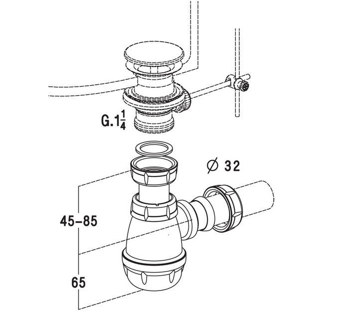 SIPHON BOUTEILLE RÉGLABLE, POUR BIDET