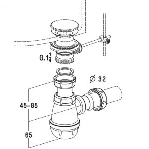 SIPHON BOUTEILLE RÉGLABLE, POUR BIDET