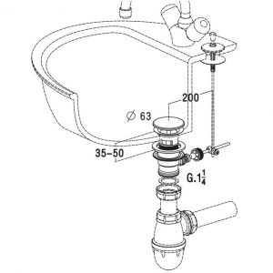 BONDE DE LAVABO AUTOMATIQUE