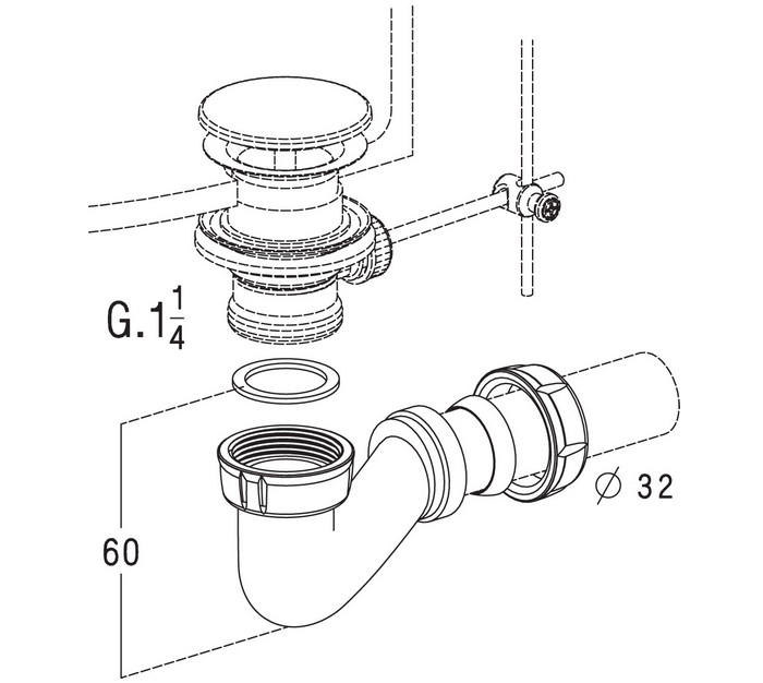 SIPHON COURT DE BIDET