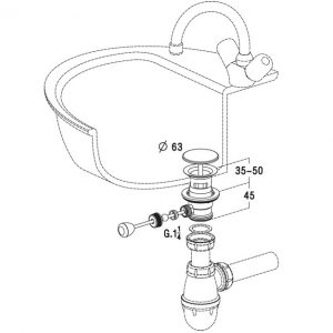 BONDE DE LAVABO À COMMANDE MANUELLE