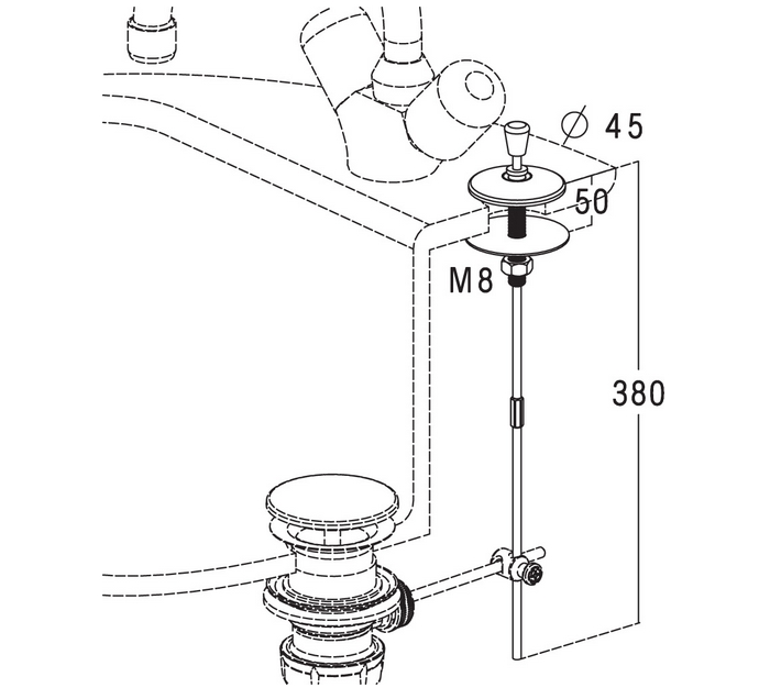 TIRETTE POUR BONDE DE LAVABO