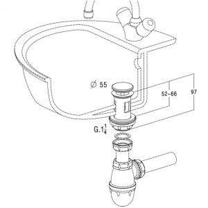 BONDE POUR LAVABO PORCHER