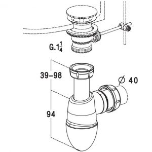 SIPHON DE LAVABO – SORTIE Ø 40