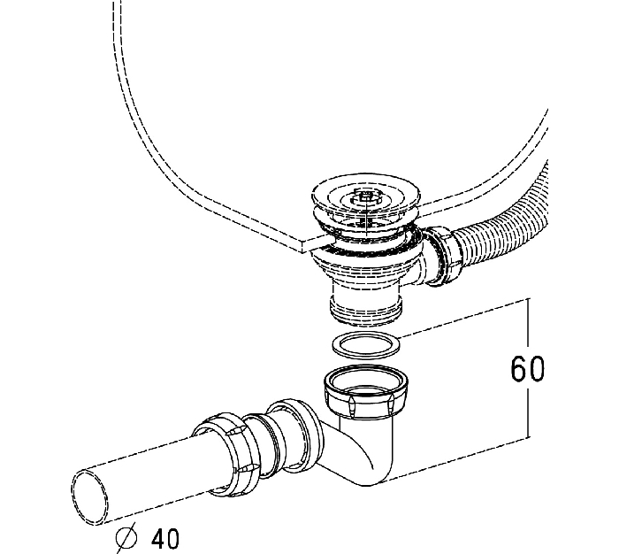 SIPHON P DE BAIGNOIRE