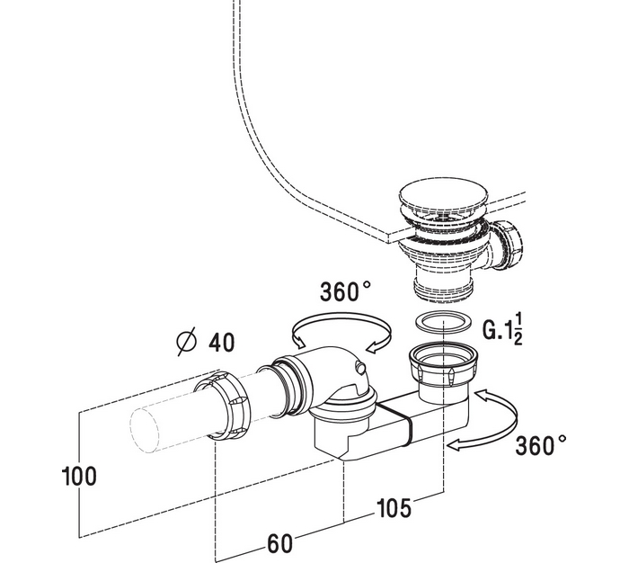 SIPHON DE BAIGNOIRE