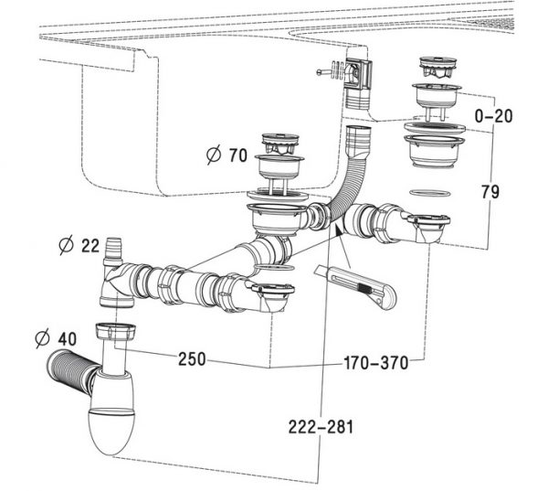 VIDAGE ÉVIER COMPLET GAIN DE PLACE – Image 2