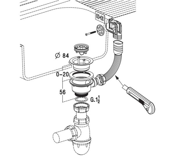 BONDE ÉVIER À PANIER INOX – Image 2