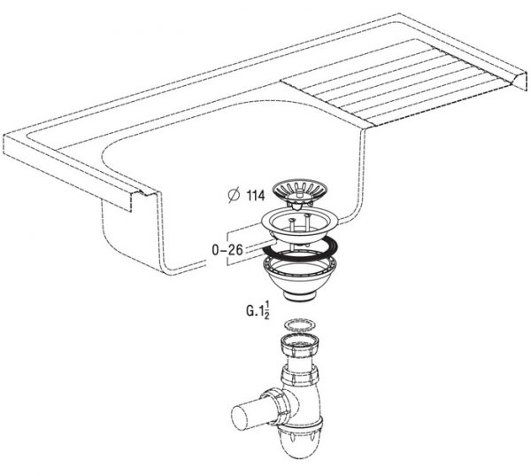 BONDE EVIER À PANIER EN INOX – Image 2