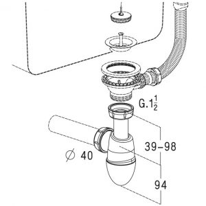 SIPHON D’ÉVIER À JOINTS INTÉGRÉS