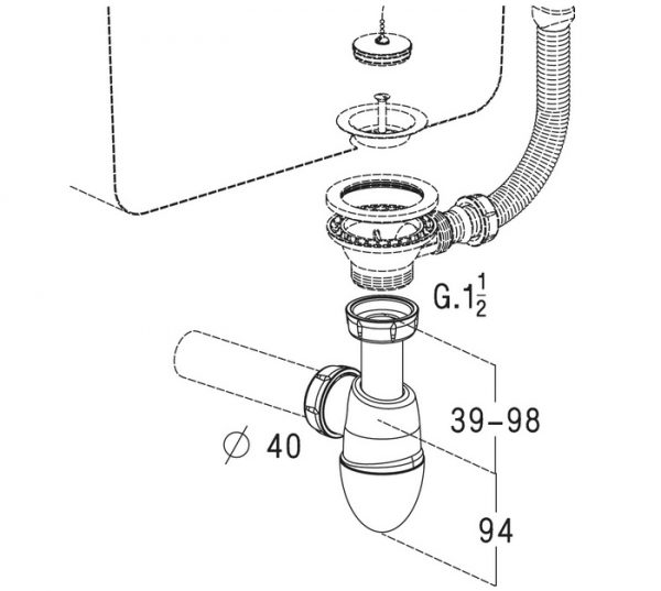 SIPHON D'ÉVIER À JOINTS INTÉGRÉS – Image 2