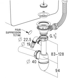 SIPHON D’ÉVIER AVEC PRISE MACHINE À LAVER