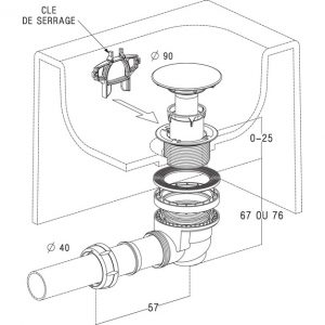 BONDE DE DOUCHE FINITION CHROMÉE