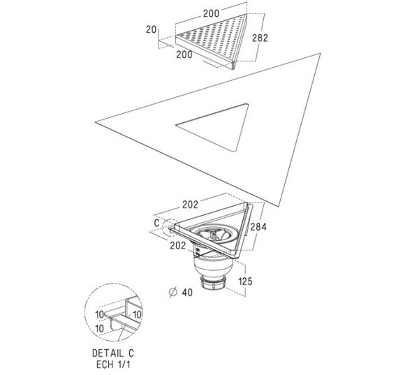 SIPHON DE SOL TRIANGULAIRE – Image 2