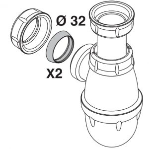 JOINTS CONIQUES POUR SIPHON DE LAVABO Ø32