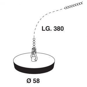 BOUCHON ET CHAÎNETTE POUR ÉVIER Ø 58