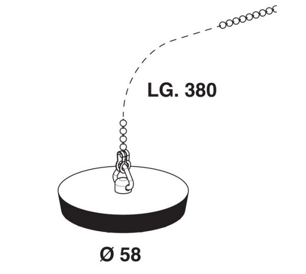 BOUCHON ET CHAÎNETTE POUR ÉVIER Ø 58