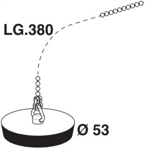 BOUCHON ET CHAÎNETTE POUR ÉVIER Ø 53