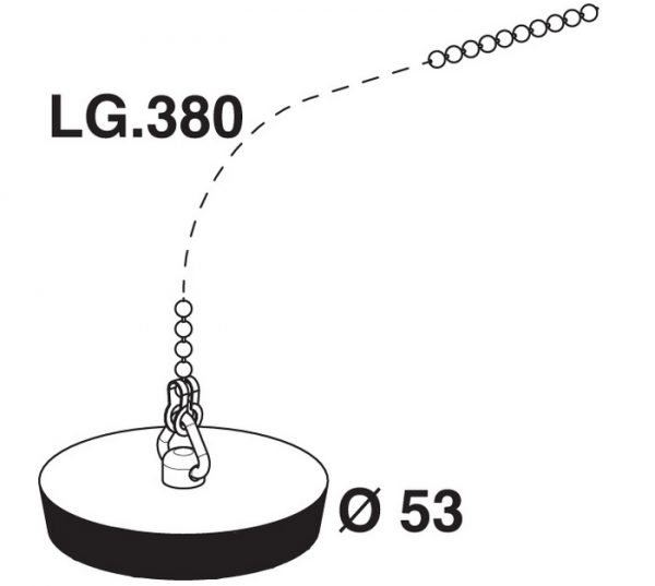 BOUCHON ET CHAÎNETTE POUR ÉVIER Ø 53