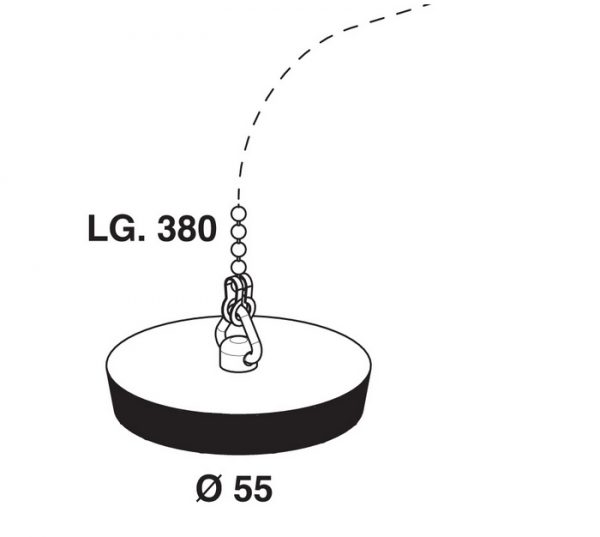 BOUCHON ET CHAÎNETTE POUR ÉVIER Ø 55