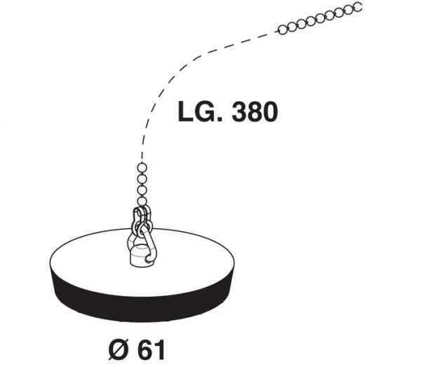 BOUCHON ET CHAÎNETTE POUR ÉVIER Ø 61