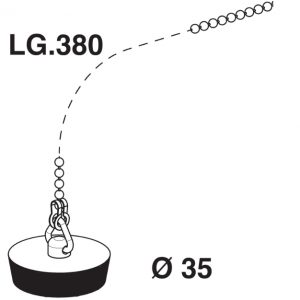 BOUCHON DE LAVABO Ø 35 MM + CHAINETTE