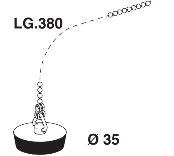 BOUCHON DE LAVABO Ø 35 MM + CHAINETTE