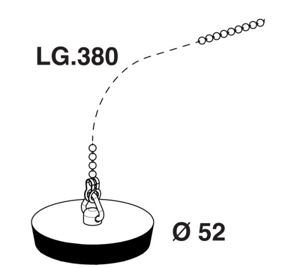 BOUCHON ET CHAÎNETTE POUR ÉVIER Ø 52