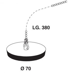 BOUCHON ET CHAÎNETTE POUR ÉVIER Ø 70