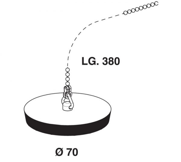 BOUCHON ET CHAÎNETTE POUR ÉVIER Ø 70