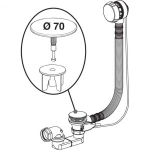 CLAPET RECOUVRANT INOX POUR VIDAGE BAIGNOIRE