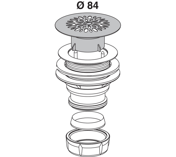 GRILLE CLOCHE POUR BONDE DE DOUCHE