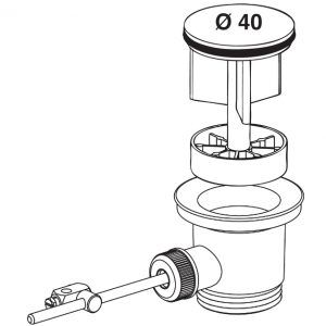 CLAPET RENTRANT Ø 40 EN LAITON POUR LAVABO