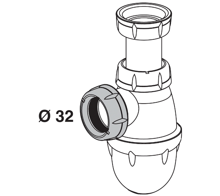 ÉCROU POUR SIPHON DE LAVABO – Ø 32