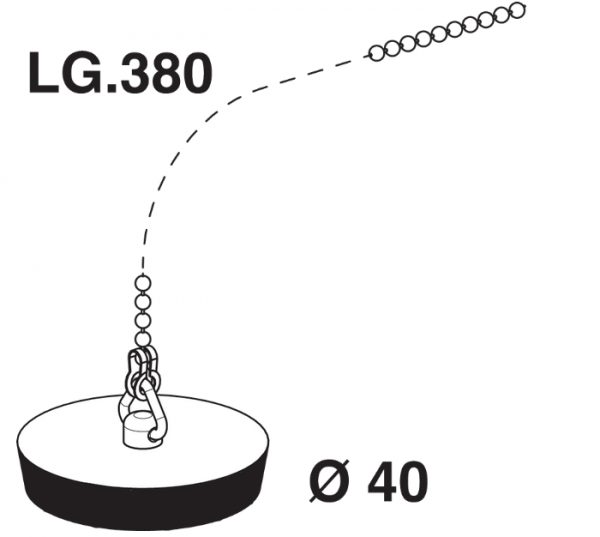 BOUCHON DE LAVABO Ø 40 MM + CHAINETTE