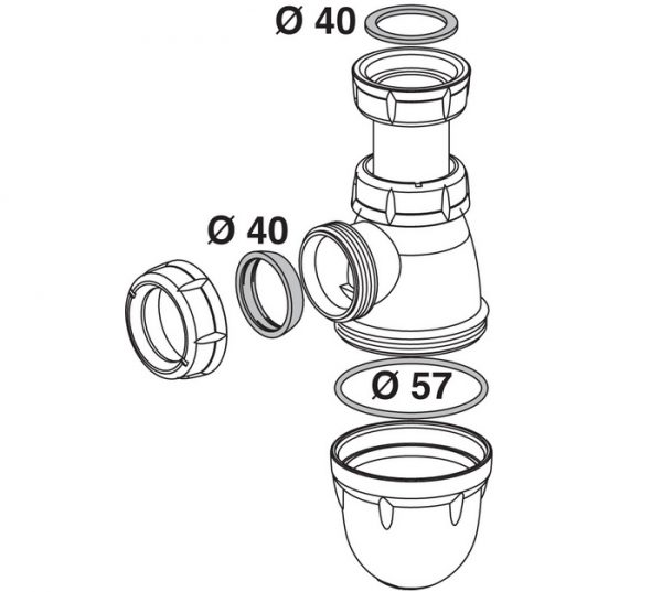 KIT DE JOINTS POUR SIPHON D'ÉVIER