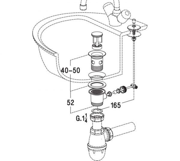 BONDE DE LAVABO AUTOMATIQUE EN LAITON – Image 2