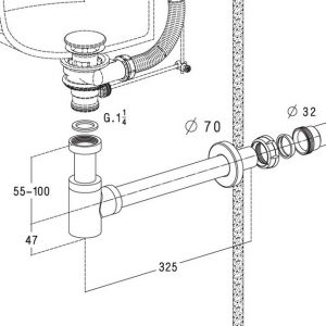 SIPHON LAITON CHROME