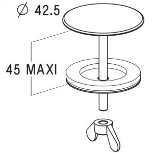 CACHE TROU LISSE CHROMÉ Ø 42,5 MM