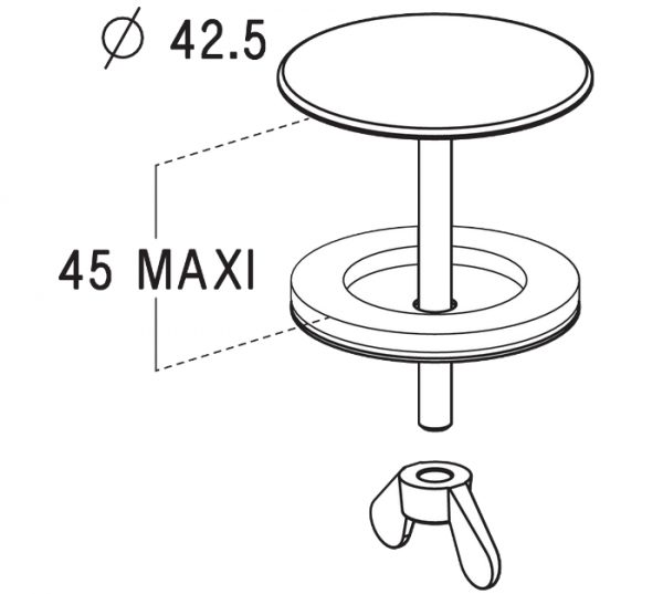 CACHE TROU LISSE CHROMÉ Ø 42,5 MM