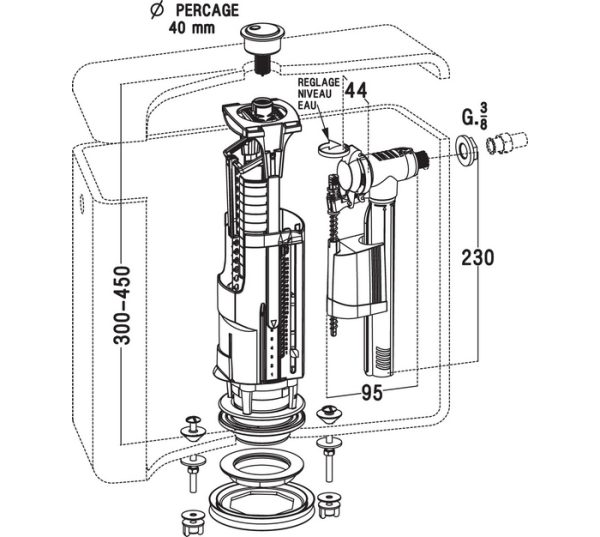 CHASSE D'EAU À ÉTRIER + ROBINET FLOTTEUR – Image 2