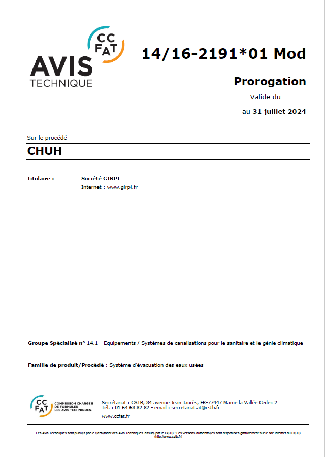 Lire la suite à propos de l’article ATEC GIRPI CHUH 14/16-2191 01 Mod