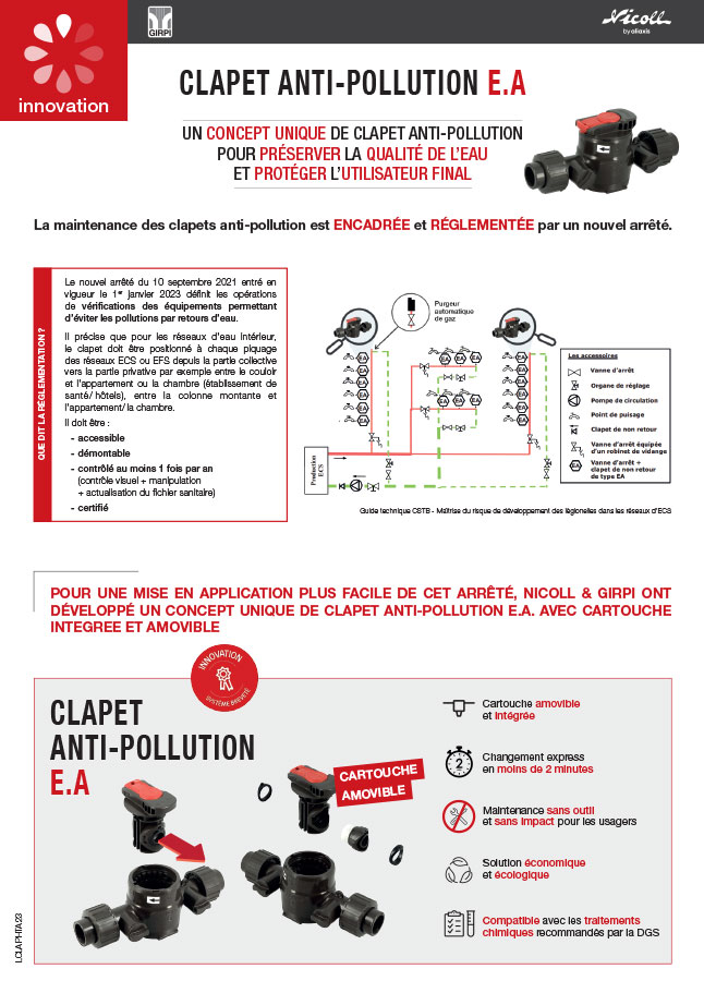 Lire la suite à propos de l’article Leaflet Clapet anti-pollution E.A